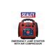 Sealey - RoadStart® Emergency Jump Starter with Air Compressor 12V 900 Peak Amps RS132