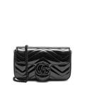 Gucci GG Marmont Supermini Patent Leather Bag, Leather Bag, Black