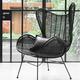 Rattan Egg Wing Chair, Black by Ciel