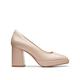 Clarks Zoya85 Court Patent Leather High Heeled Court Shoes - Sand, Beige, Size 5, Women