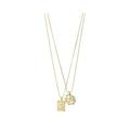 Pilgrim Brenda Pendant Necklace 2-In-1 Set Gold-Plated