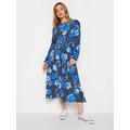 M&Co Petite Petite Blue Floral Smock Dress, Blue, Size 12, Women