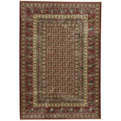 Teppich GINO FALCONE "Beatrice GF-137", bunt (rot multi), B:120cm H:10mm L:180cm, Polyester, Teppiche, Kurzflor, Orient Optik, mit Bordüre & Fransen, Wohnzimmer Image