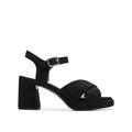 Clarks Ritzy Rae Leather Cross Front Heeled Sandals - Black, Black, Size 5, Women