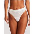 Lemonade The Diamond Lace Thong - White, White, Size L, Women