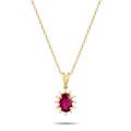 14K Gold Ruby Necklace/Minimal Diamond Necklace/ Necklace/For Woman/ Gift Her
