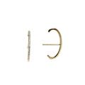 14K Full Diamond Suspender Earring Solid Gold Wrap Around Hook Earrings Post Cuff