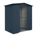 Globel 6x5ft Apex Metal Garden Shed - Grey with Timber Floor Kit for 6x5 Apex shed