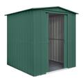 Globel 6x8ft Apex Metal Garden Shed - Green with Timber Floor Kit for 6x8 Apex shed