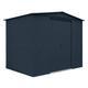 Globel 8x6ft Apex Metal Garden Shed - Anthracite Grey with Timber Floor Kit for 8x6 Apex shed