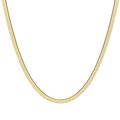 14K Yellow Gold Solid 3.5mm Herringbone Necklace With Lobster Claw Clasp, Italian Necklaces, Necklaces For Women