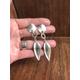 Silver Leaf Statement Stud Earrings, Bohemian Antique Dangle Festival Long Earrings