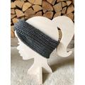 Hand Knitted Headband/Ear Warmers, 100% Merino Wool | Medium Grey