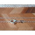 1Pcs, Silver Link Rolo Chain Necklace Chain With Lobster Clasp & 925 Stamped Linked Tag
