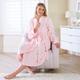 Women's Fluffy Dressing Gown, Pink, Size XL, Velour Dressing Gown