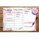 Personalised Floral Family Wall Planner Wipe Clean White Board Dry Organiser Weekly Meal Weight Loss Shopping List