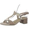 Sandalette MARCO TOZZI, Damen, Gr. 42, beige (beige kombiniert), Textil, Lederimitat, elegant, Schuhe, Blockabsatz, Sommerschuh, Riemchensandale mit verstellbarer Schnalle