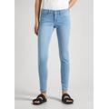Skinny-fit-Jeans PEPE JEANS "SKINNY LW" Gr. 30, Länge 30, blau (bleached) Damen Jeans Röhrenjeans