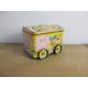 Vintage Tin Money Box On Wheels, Circus Bus Animals. Great Graphics