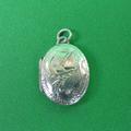 Vintage Hallmarked Sterling Silver Victorian Style Oval Locket/Pendant