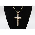 10K Gold Cross Pendant With Jesus Round Cut Shape For Necklace Chain Religious Christian | With