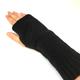 Black Ladies Wrist Warmers/Fingerless Gloves For Women Lambswool Mittens
