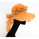 Panda Orange Ladies Wide Brim Sun Hat - Vintage 1980S Crushable M/L