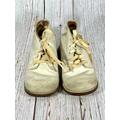 Antique Vintage Baby Shoes White Leather 1940S 1950S