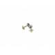 Titanium 1.2mm/16G Internally Threaded Labret Stud With Jewelled Gold Plated Surgical Steel Star. Sold Singly, Not As A Pair