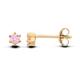 9Ct Yellow Gold On Silver 3mm Pink Sapphire Cz Claw Set Solitaire Stud Earrings