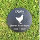 Personalised Engraved Round Slate Pet Memorial Grave Marker Headstone Outside Waterproof Plaque For A Chicken Hen