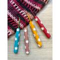 Made To Order Glittery Snowflake Polymer Clay Crochet Hooks, Christmas Hook Set