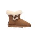 EVER AU Womens Women Robin Horn Toggle button Mini Boots - Chestnut Suede - Size EU 40