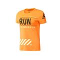 Reebok Womens Running Tee Neon Orange Training Top Gym T-Shirt BK1186 - Multicolour - Size Medium