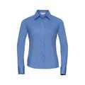 Russell Athletic Collection Ladies/Womens Long Sleeve Poly-Cotton Easy Care Fitted Poplin Shirt (Corporate Blue) - Multicolour - Size X-Small