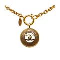 Chanel Pre-owned Womens Vintage CC Round Pendant Necklace Gold Metal (archived) - One Size