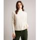 Ted Baker Womens Ruthell Organic Cashmere Roll Neck Jumper, Ivory - Size 6 UK