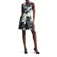 Ted Baker Womens Maggnie Printed Neoprene Skater Dress, Black - Size 8 UK