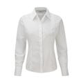 Russell Athletic Collection Ladies/Womens Long Sleeve Poly-Cotton Easy Care Fitted Poplin Shirt (White) - Size X-Small