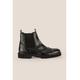Oswin Hyde Mens Grant Black Leather Brogue Chelsea Boots - Size UK 7