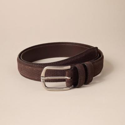 Lucky Brand Double Keeper Textured Suede Belt - Me...