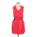 RACHEL Rachel Roy Casual Dress - Mini V-Neck Sleeveless: Red Solid Dresses - Women's Size 10