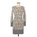 Ted Baker London Casual Dress - Sheath Crew Neck Long sleeves: Gray Color Block Dresses - Women's Size 8