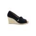 TOMS Wedges: Black Solid Shoes - Women's Size 7 - Open Toe