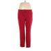 7th Avenue Design Studio New York & Company Khaki Pant: Red Print Bottoms - Women's Size 14