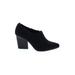 Donald J Pliner Ankle Boots: Slip On Chunky Heel Minimalist Black Print Shoes - Women's Size 9 - Almond Toe