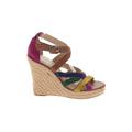 INC International Concepts Wedges: Strappy Platform Summer Purple Solid Shoes - Women's Size 10 - Open Toe