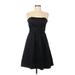 David's Bridal Cocktail Dress - A-Line: Black Solid Dresses - Women's Size 8