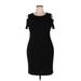 Tommy Hilfiger Casual Dress - Sheath: Black Solid Dresses - Women's Size 14