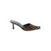 Charles David Mule/Clog: Brown Leopard Print Shoes - Women's Size 5 1/2 - Pointed Toe